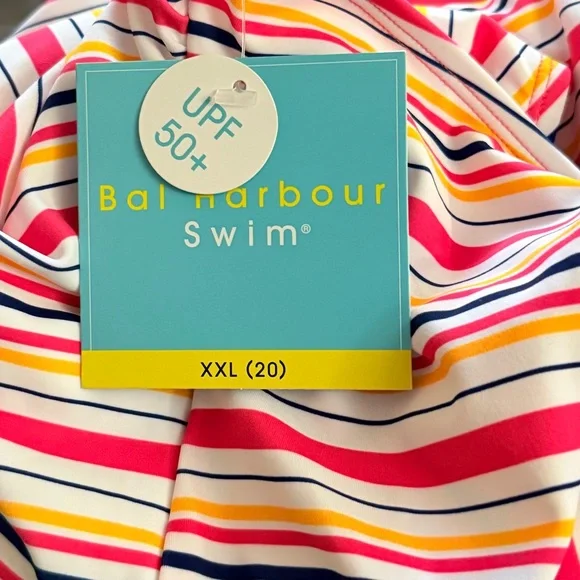 NWT Women's Bal Harbour Ring Striped Tankini Top UPF 50+ Size XXL 20 - Picture 7 of 9